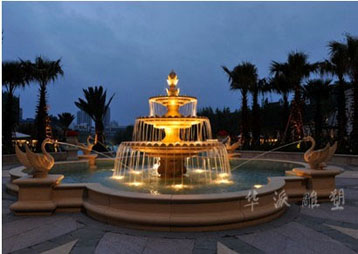 棕櫚泉國際花園D區“藍色威尼斯”噴泉夜景